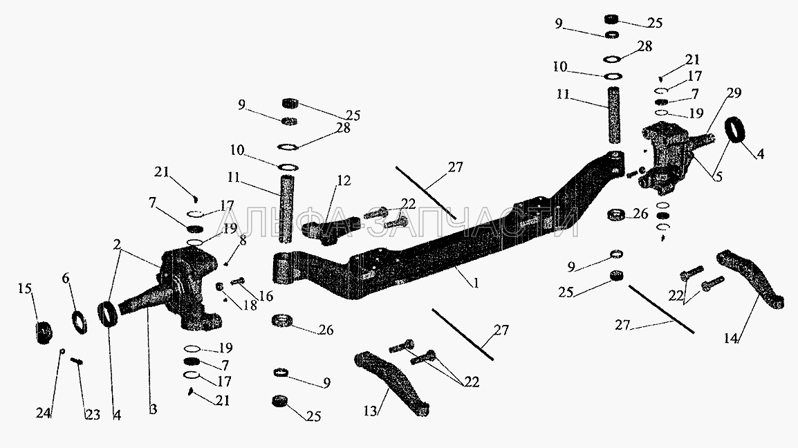 Балка передней оси (500А-3103082-01 Кольцо) 